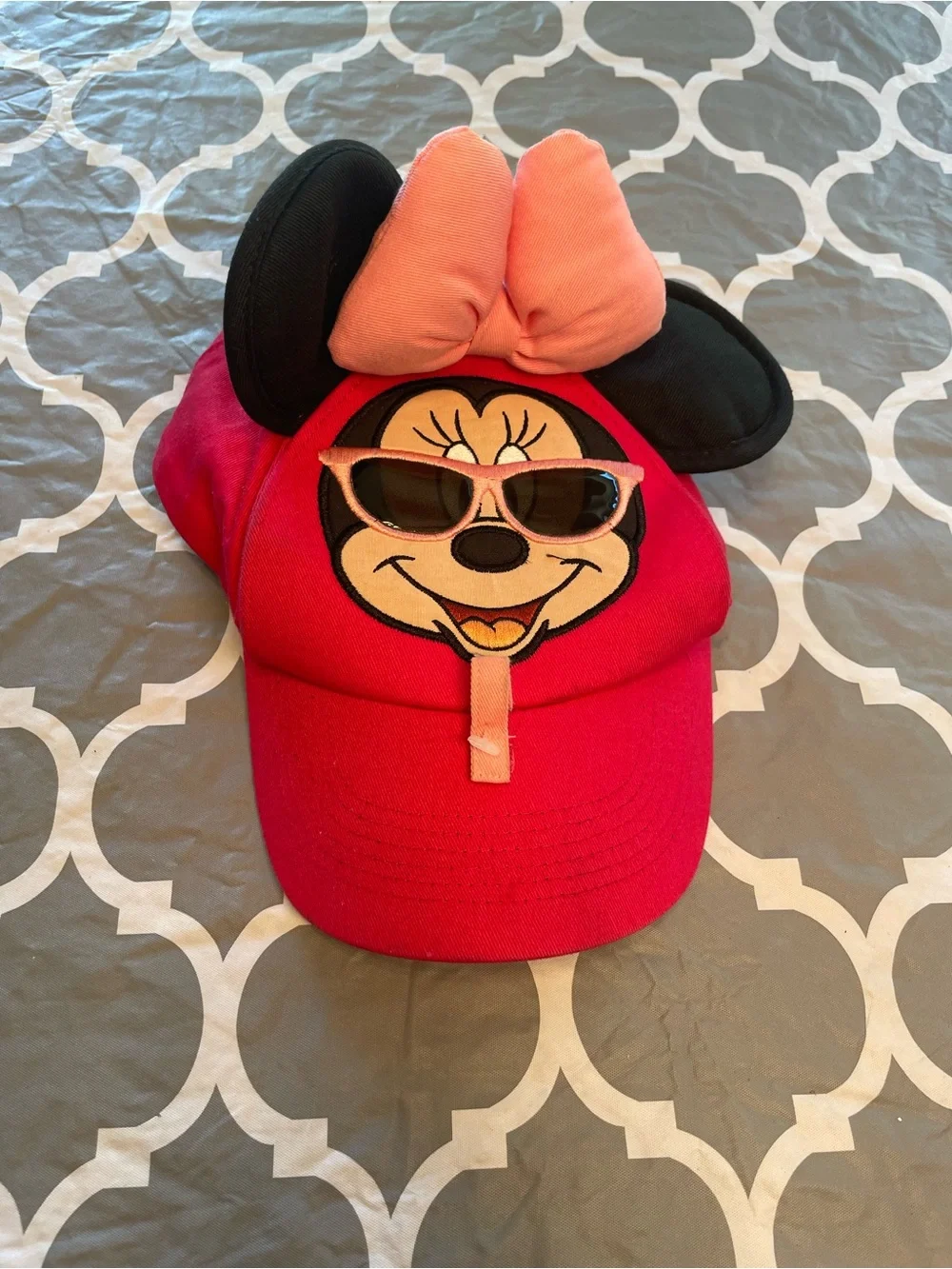 Toddler girls Disney world Minnie Mouse Pink Bow Ear Cap Sunglasses 100% cotton